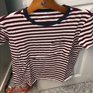 american eagle striped pocket tee